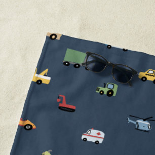 Toalha De Praia Meninos Portáteis - Carro de Transporte Cute Monog