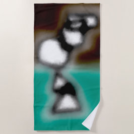 Toalha De Praia Mensagem em uma garrafa: Abstrato Brown, Teal, B &