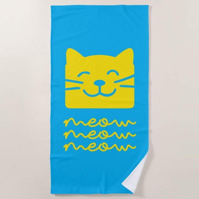Toalha De Praia Meow Meow (Frente)