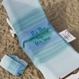 Toalha De Praia Mermaid Quote Watercolor Onda Torre Azul Praia