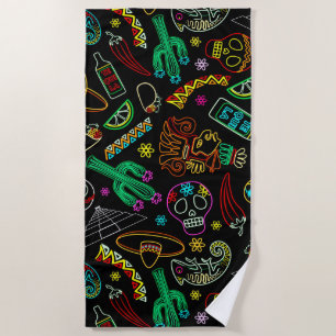 Toalha De Praia México Fiesta Pattern