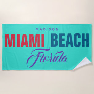 Toalha De Praia Miami Beach conhecido feito sob encomenda Florida