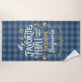 Toalha De Praia Minhas Pessoas Favoritas Me Chamam De Avô Blue Gin