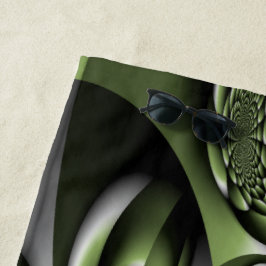 Toalha De Praia Miniesferas de Floresta Verde Branca