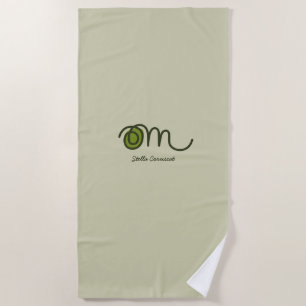 Toalha De Praia Minimalista Om Manuscrito Personalizado