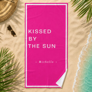 Toalha De Praia Minimalista Personalizada Beijado pelo Sol