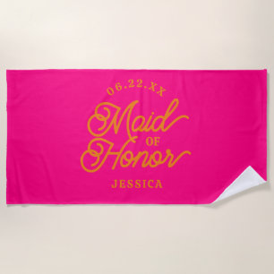 Toalha de Praia Minimalista Personalizada Rosa par