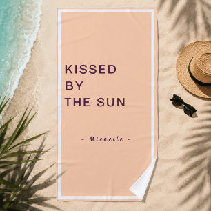 Toalha De Praia Minimalista Personalizado Beijado pelo Sol