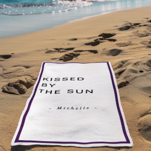 Toalha De Praia Minimalista Personalizado Beijado pelo Sol