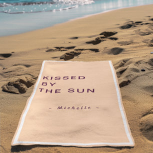Toalha De Praia Minimalista Personalizado Beijado pelo Sol