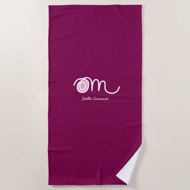 Toalha De Praia Minimalistic Om Handwritten Personalized (Frente)