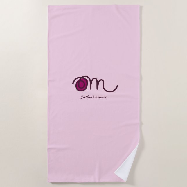 Toalha De Praia Minimalistic Om Handwritten Personalized (Frente)