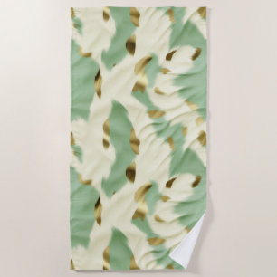 Toalha De Praia Mint Green Cream Dourado Cowhide