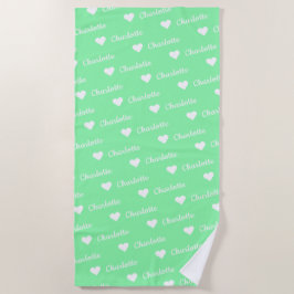 Toalha De Praia Mint Green Name Pattern Summer Vibes Beach Towel