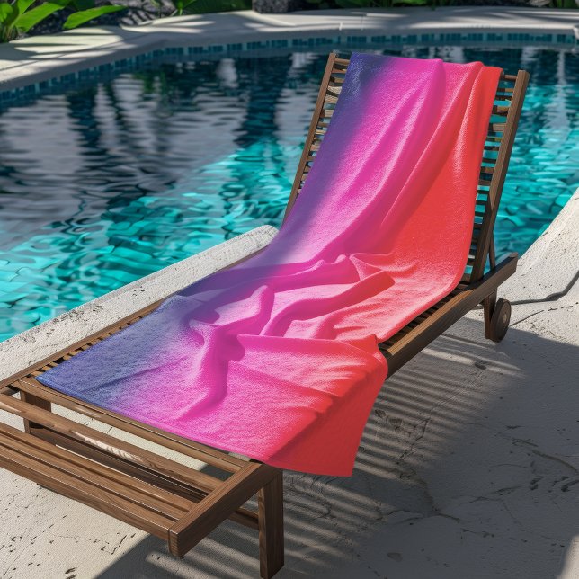 Toalha De Praia Mistura de Arte Vermelha Roxa Azul e Sunset Ocean (Ocean Sunset Blue Purple Red Art Blend Beach Towel)