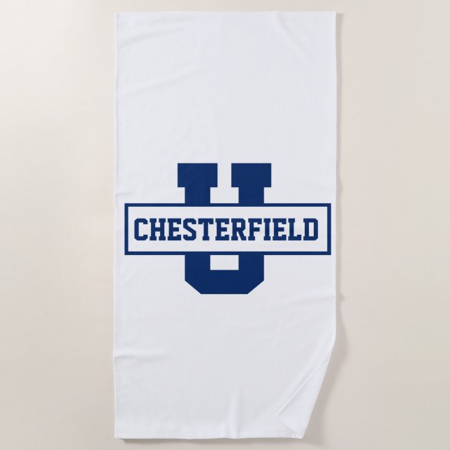 Toalha De Praia Modelo de monograma personalizado da equipe despor (Frente)