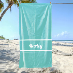 Toalha De Praia Modelo de roteiro de monograma de nome minimalista