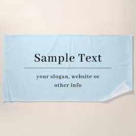 Toalha De Praia Modelo de texto simples e elegante | Azul