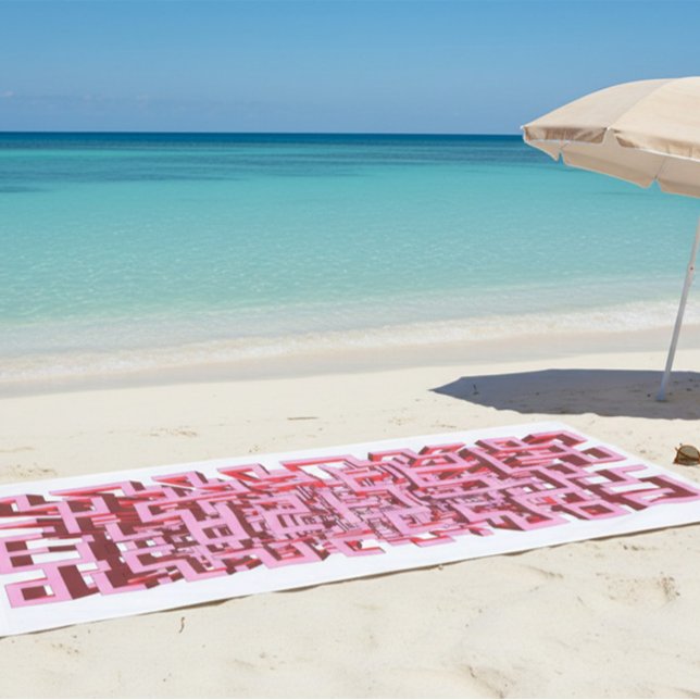 Toalha De Praia Modern 3D Pink Maze Beach Towel (Criador carregado)
