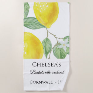Toalha De Praia Modern Lemon Bachelorette Weekend Beach Towel