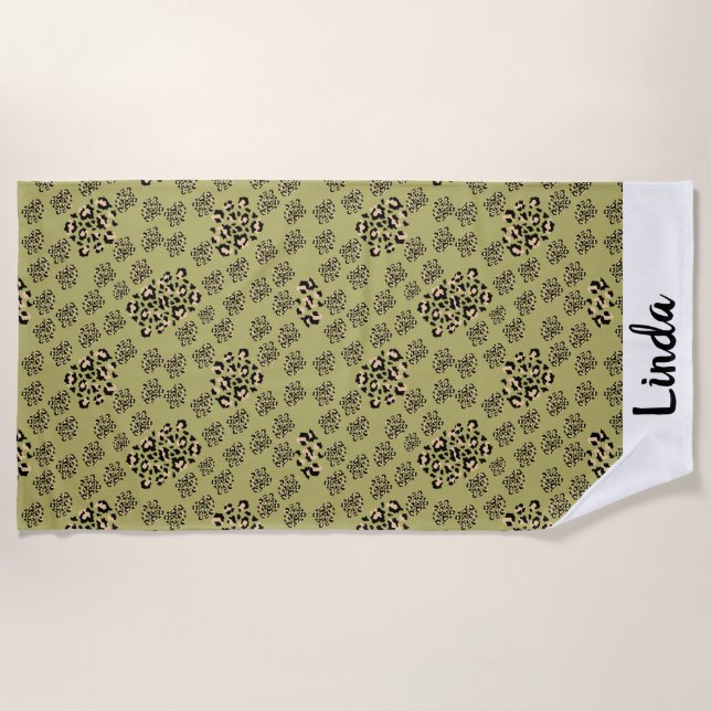 Toalha De Praia modern leopard animal print (Frente)