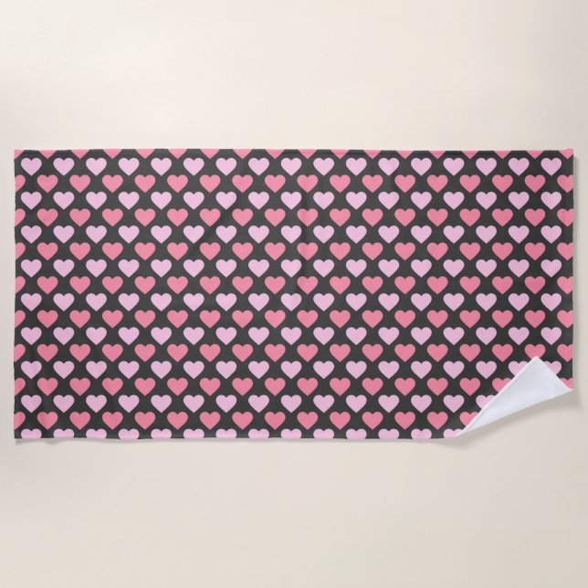Toalha De Praia Modern Love Heart Pattern Beach Towel (Frente)