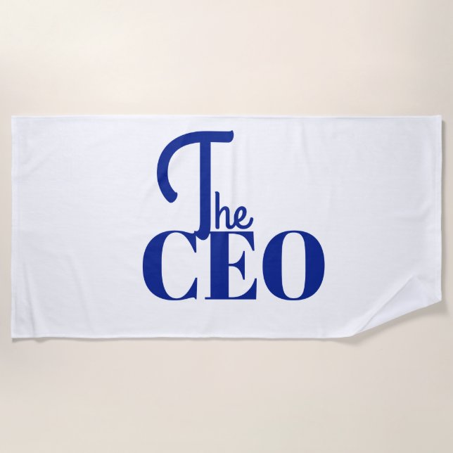Toalha De Praia Modern Minimal The CEO Blue (Frente)