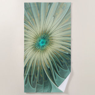 Toalha De Praia Moderna Abstrato Fantasy Flor Arte Fractal
