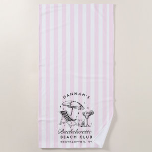 Toalha de Praia Moderna Rosa e Azul Personalizada 