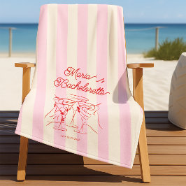 Toalha de Praia Moderna Rosa Solteira