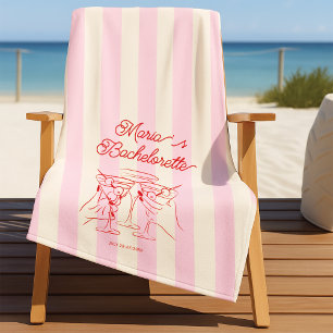 Toalha de Praia Moderna Rosa Solteira