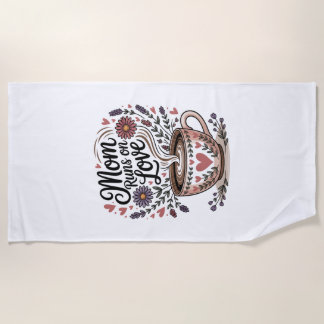 Toalha De Praia Mom Runs On Love