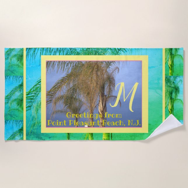 Toalha de Praia Monogram Palm Trees N.J. (Frente)