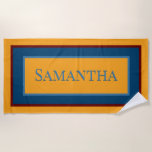 Toalha De Praia Monograma Azul e Vermelho Amarelo abstrato moderno<br><div class="desc">Única e bonita,  esta toalha de praia é simples,  mas atraente. Tonalidades ricas e joias formam um rico quadro de cor. Adicione um nome para torná-lo pessoal. Criado pela imprensa simplesmente de farmácia.</div>