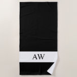 Toalha De Praia Monograma branco preto elegante<br><div class="desc">Toalha de praia elegante, preto e branco. Toalha de praia personalizada com seu nome monográfico inicial. presente de na moda ou ideia de presente de aniversário para homens, mulheres e crianças. Crie toalhas personalizadas para amigos, família, mãe, pai, crianças, estudantes, chefe, colega de trabalho, colega etc. Acessórios de verão de...</div>