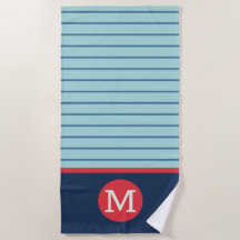 Monograma Branco Vermelho com Stripe Azul Masculin