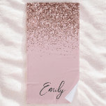 Toalha De Praia Monograma Brilhante cor-de-rosa-pincel Dourada cin<br><div class="desc">Rosa,  Dourado e cor-de-rosa brilhante,  cinza-rosa,  escova monograma de metal,  nome da toalha de praia. Isto faz o doce e perfeito aniversário de 16 anos,  casamento,  chá de panela,  aniversário,  chá de fraldas ou festa de solteira presente para alguém que ama luxo de luxo e estilos quíticos.</div>