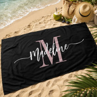 Monograma de Nome com Estilo Personalizado Preto e