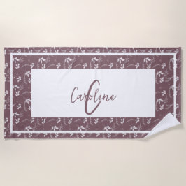 Toalha De Praia Monograma de Portas de Folha Selvagem