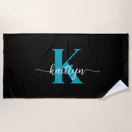 Toalha De Praia Monograma de Teto Preto