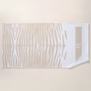 Toalha de Praia Monograma de Tigre Branco