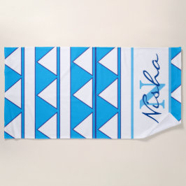 Toalha De Praia Monograma do triângulo geométrico