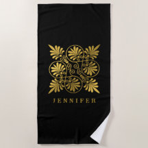 Monograma Dourado do Andino Grego Antigo