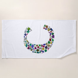 Toalha De Praia Monograma inicial - Letra C Trendência