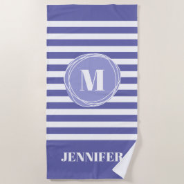 Toalha De Praia Monograma Muito Peri Striped Personalizado  