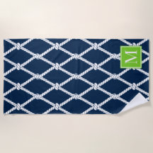 Monograma Náutico Preppy Costeiro – Azul Marinho e