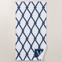 Monograma Náutico Preppy Costeiro – Branco e Azul 