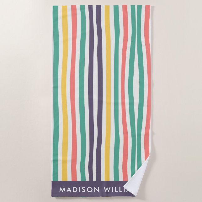 Toalha De Praia monograma,nome, (Frente)