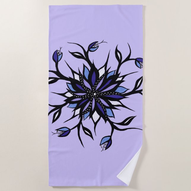 Toalha De Praia Monstros E Dentes De Mandala Floral Gótica (Frente)