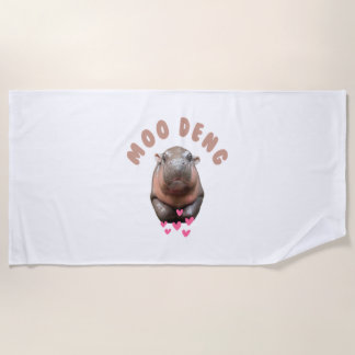 Toalha De Praia MOO NEGA O FAMOSO BEBÊ PIGMY HIPPO MOODENG T-Shi